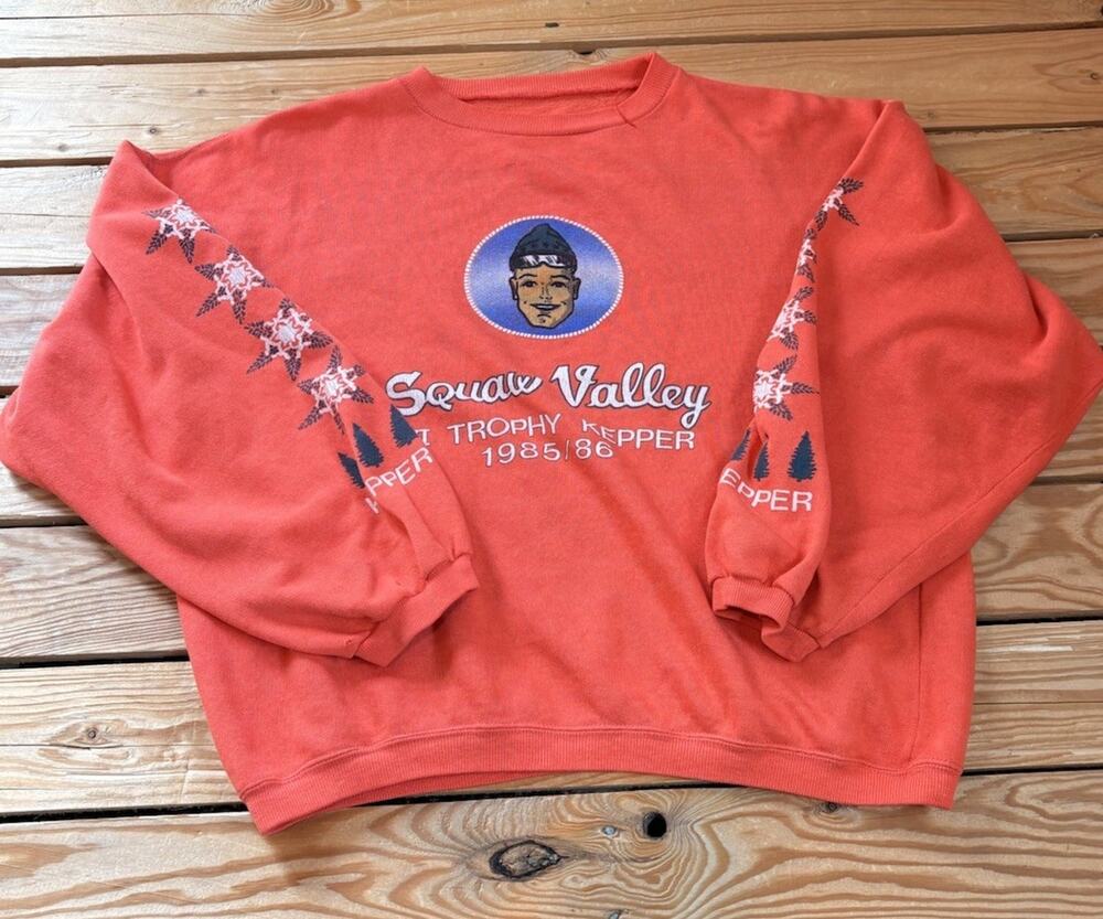 Women’s Vintage Squaw Valley Trophy Keeper 1985/86 sweatshirt size L Red M3
